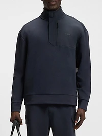Super-Stretch Sweatshirt with Stormflap Detail