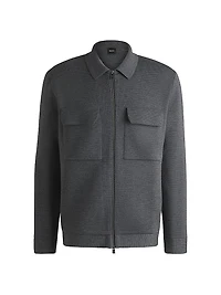 Zip-Up Regular-Fit Cardigan Wool