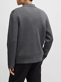 Zip-Up Regular-Fit Cardigan Wool