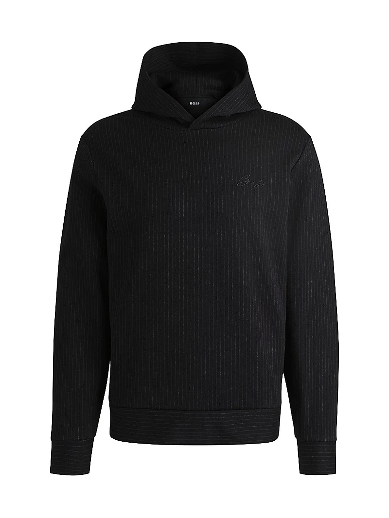 Regular-Fit Hoodie a Pinstripe Cotton