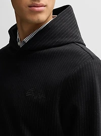 Regular-Fit Hoodie a Pinstripe Cotton