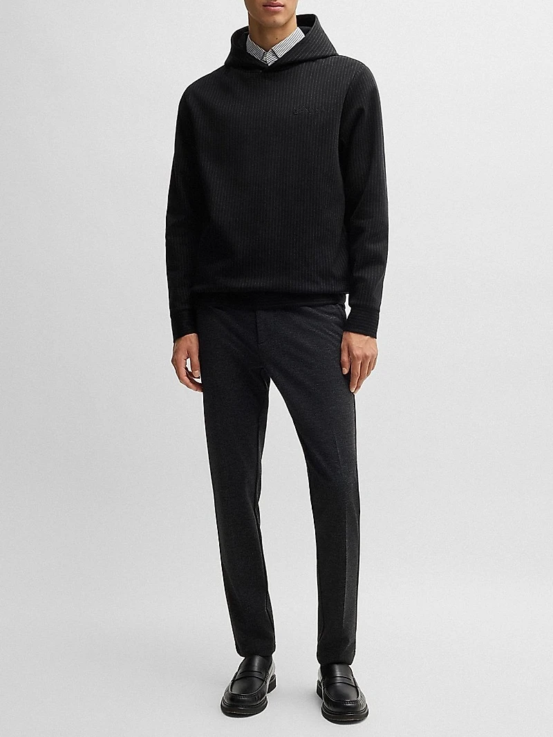 Regular-Fit Hoodie a Pinstripe Cotton