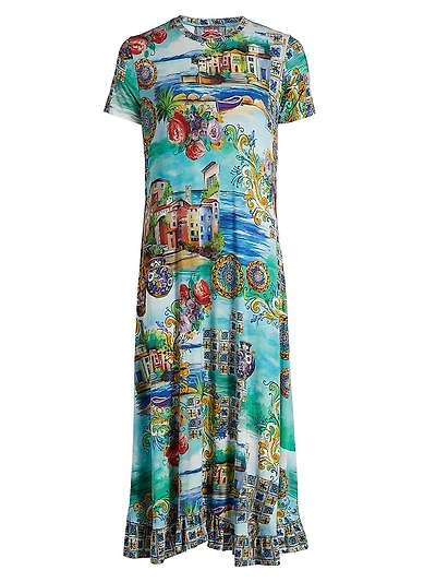 Plus Janie Printed Midi-Dress