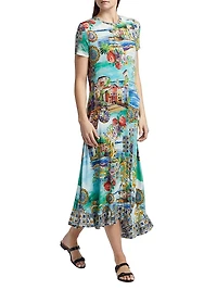 Plus Janie Printed Midi-Dress