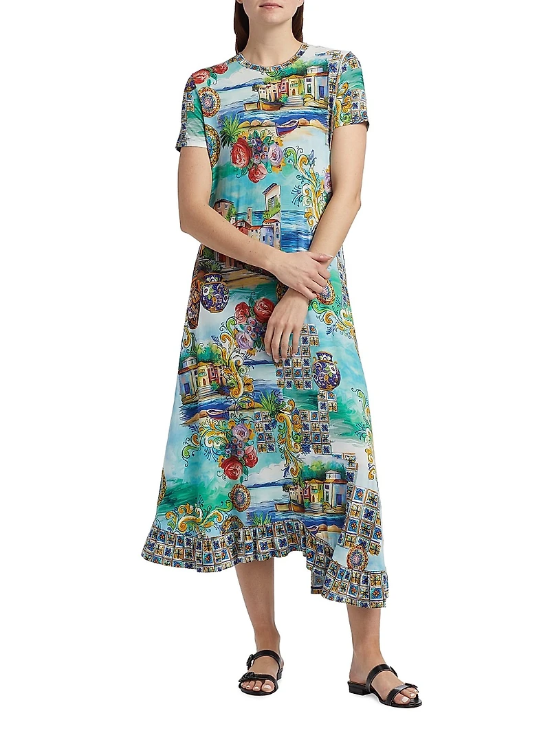 Plus Janie Printed Midi-Dress