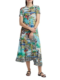 Plus Janie Printed Midi-Dress