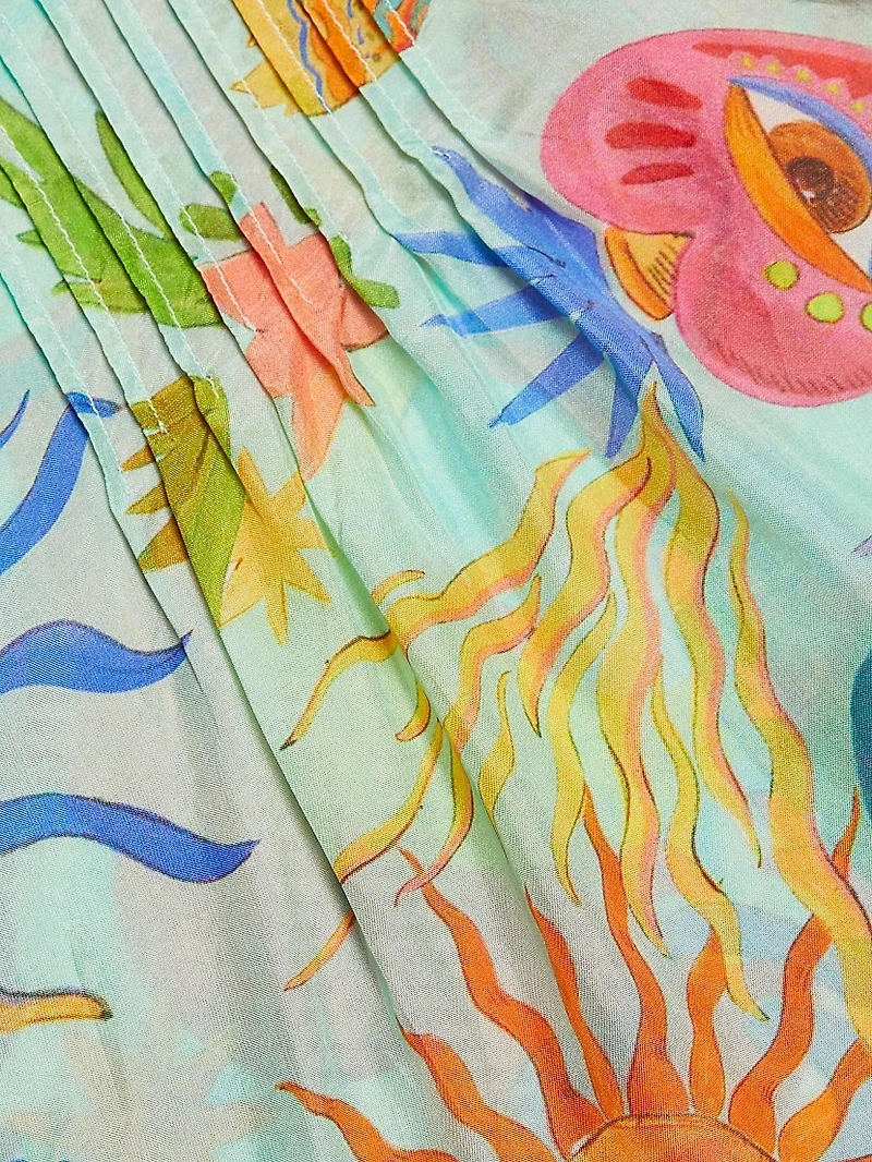 Plus Vacanza Abstract Silk Blouse