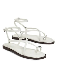 Geo Strappy Leather Sandals