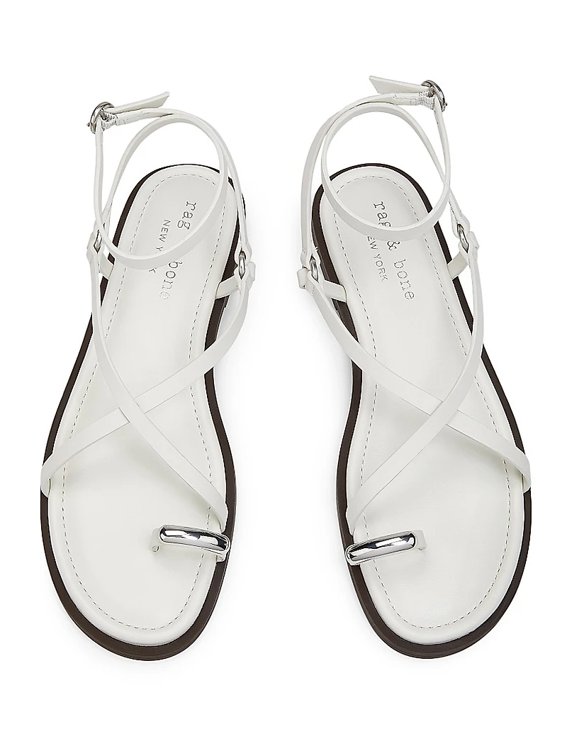 Geo Strappy Leather Sandals