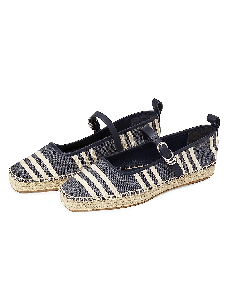 Spire Striped Mary Jane Espadrilles