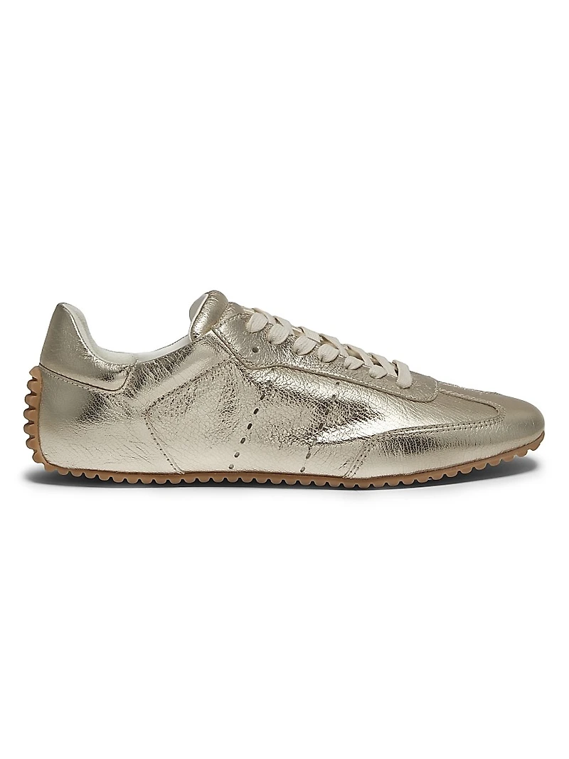Cass Metallic Faux-Leather Low-Top Sneakers