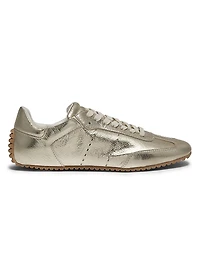 Cass Metallic Faux-Leather Low-Top Sneakers