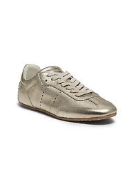 Cass Metallic Faux-Leather Low-Top Sneakers