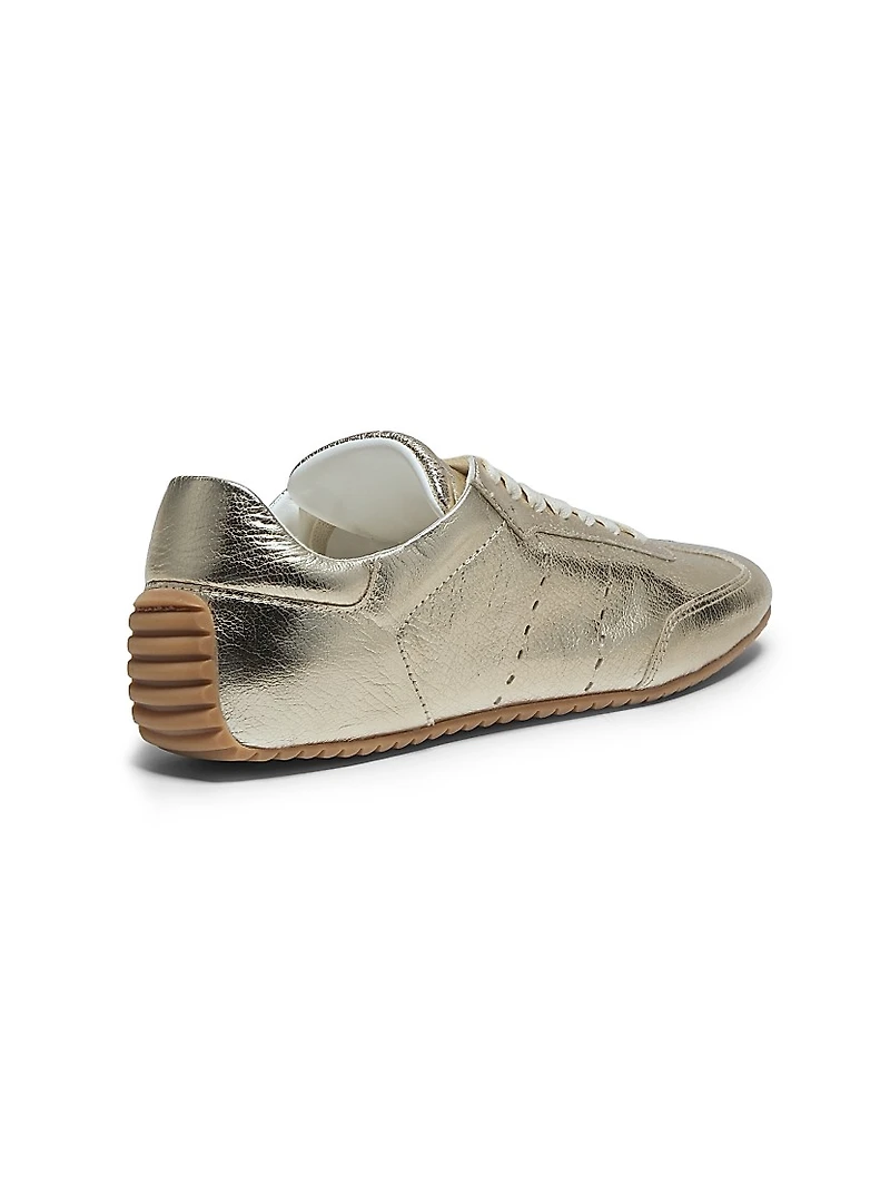 Cass Metallic Faux-Leather Low-Top Sneakers