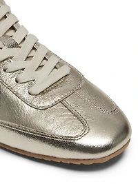 Cass Metallic Faux-Leather Low-Top Sneakers