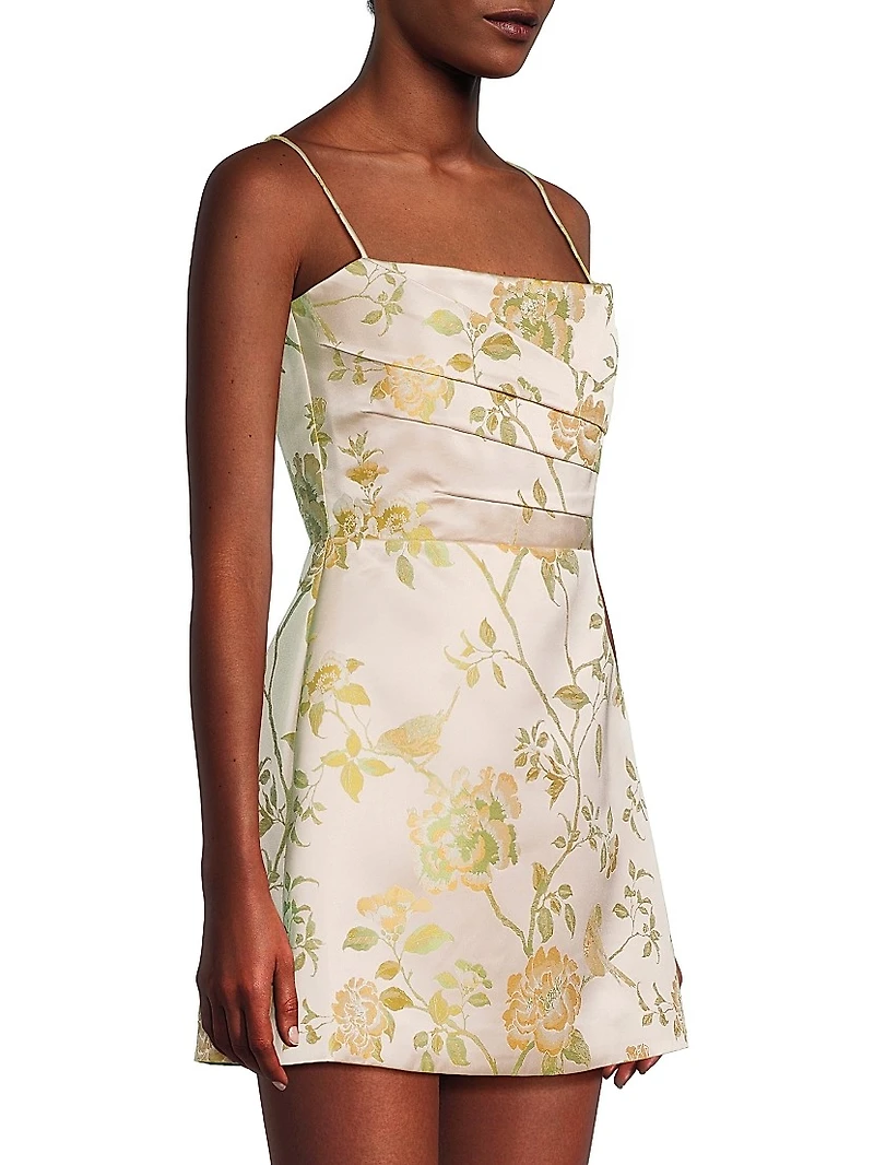 Mari Gathered Floral A-Line Minidress