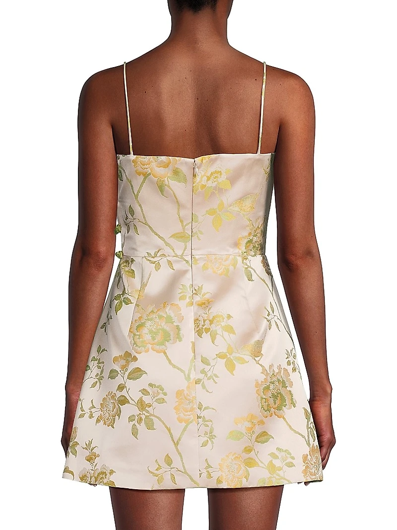 Mari Gathered Floral A-Line Minidress