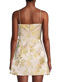 Mari Gathered Floral A-Line Minidress