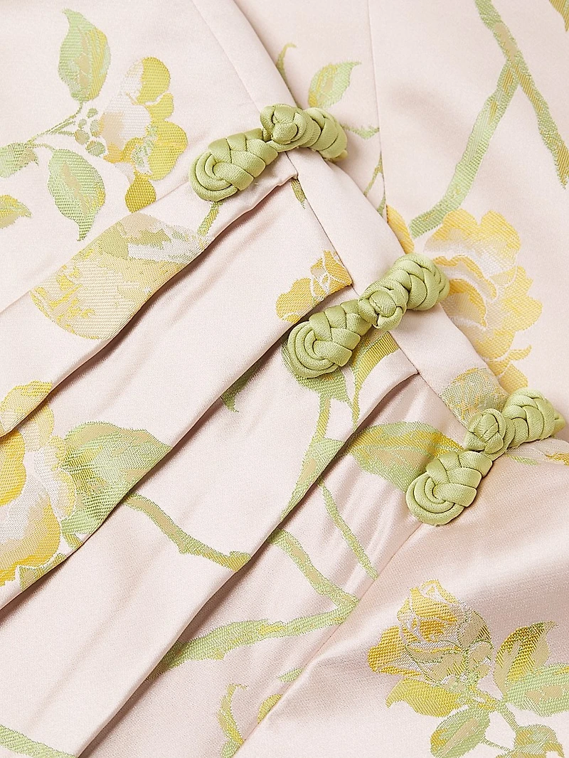 Mari Gathered Floral A-Line Minidress