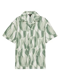 Taro Textured Printed Cuban Shirt