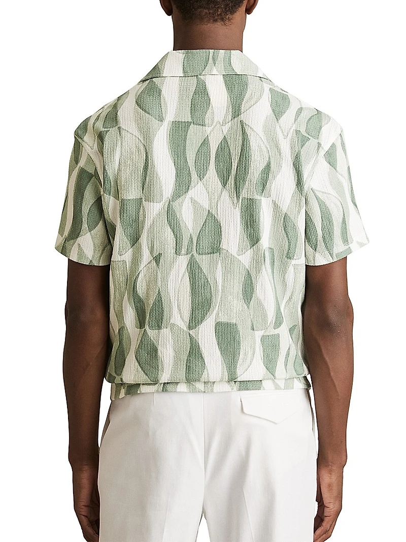 Taro Textured Printed Cuban Shirt