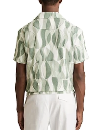 Taro Textured Printed Cuban Shirt