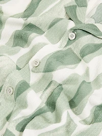 Taro Textured Printed Cuban Shirt