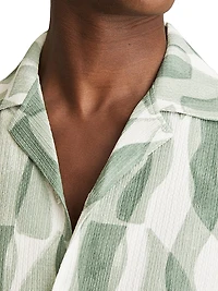Taro Textured Printed Cuban Shirt