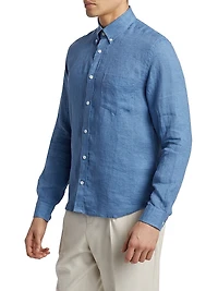 Queens Linen Button-Down Shirt