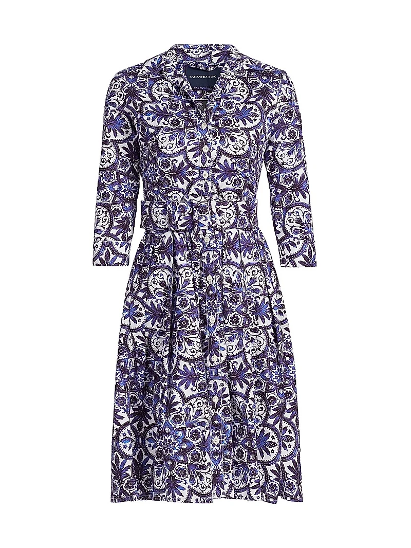 Audrey Marakesh Tile Cotton Shirtdress