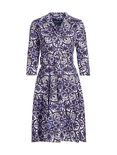 Audrey Marakesh Tile Cotton Shirtdress