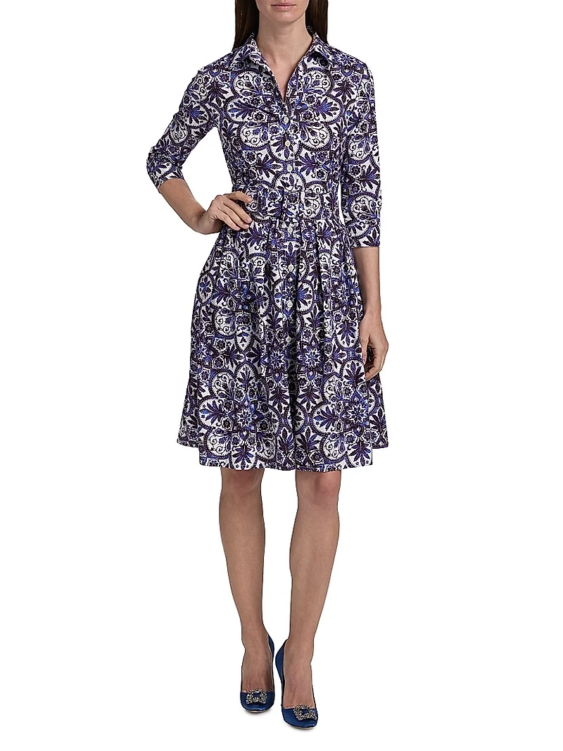 Audrey Marakesh Tile Cotton Shirtdress