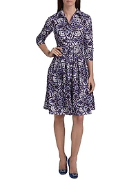 Audrey Marakesh Tile Cotton Shirtdress