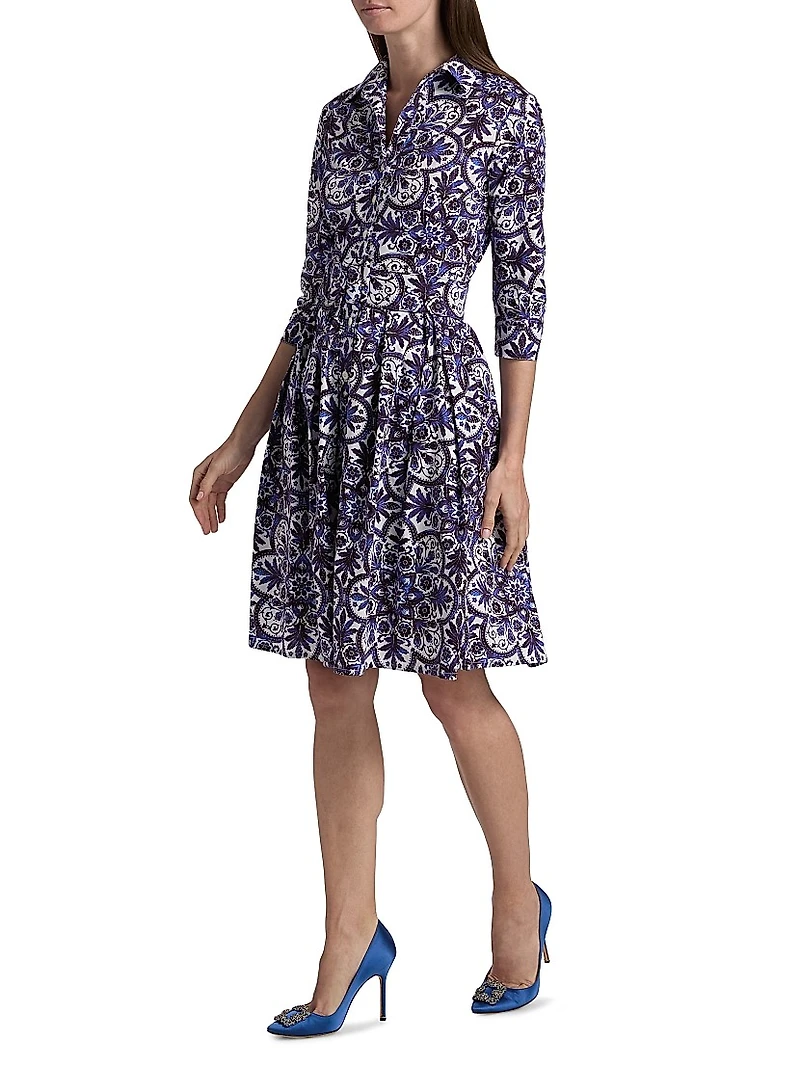 Audrey Marakesh Tile Cotton Shirtdress