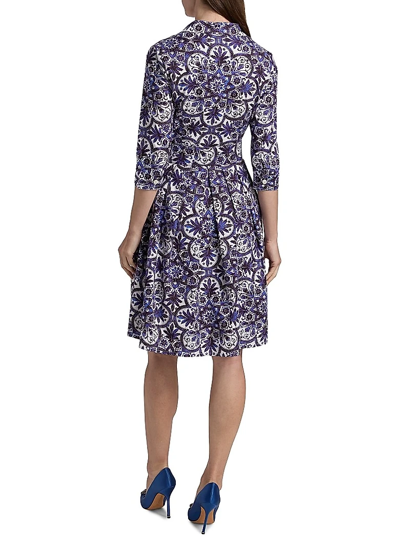 Audrey Marakesh Tile Cotton Shirtdress