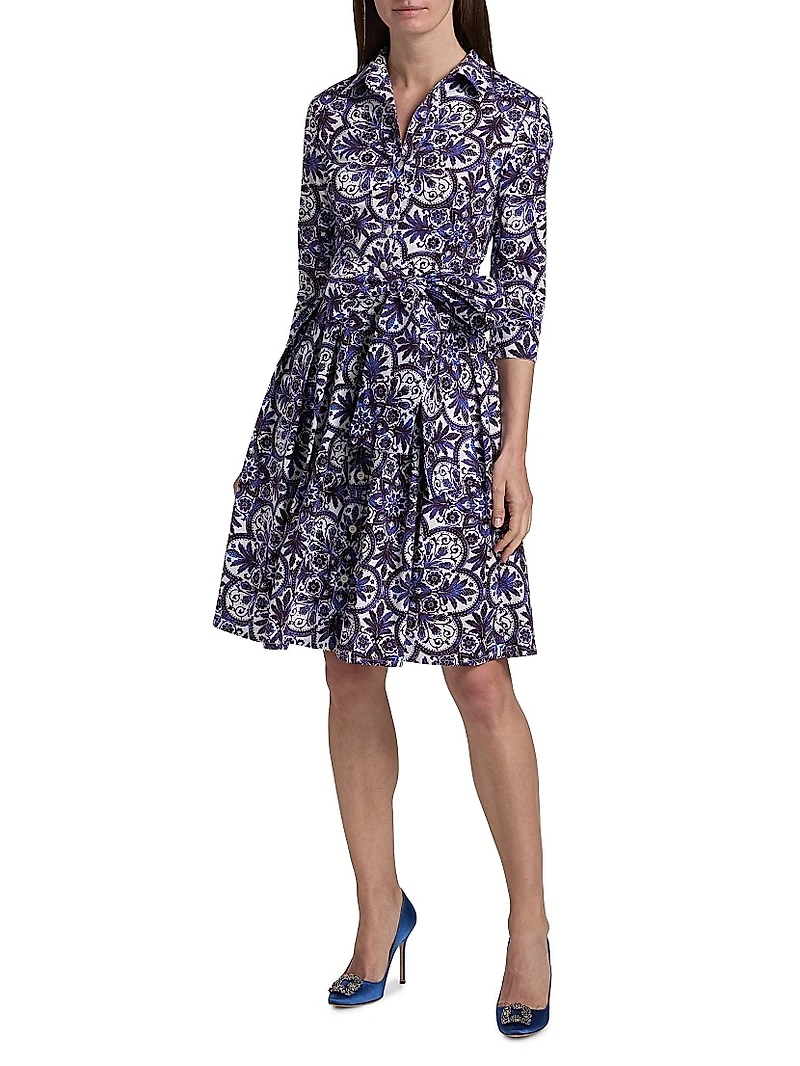 Audrey Marakesh Tile Cotton Shirtdress