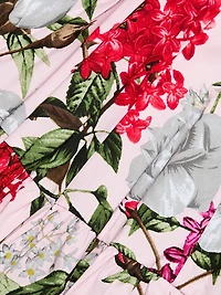 Rose Stretch Cotton Midi-Dress