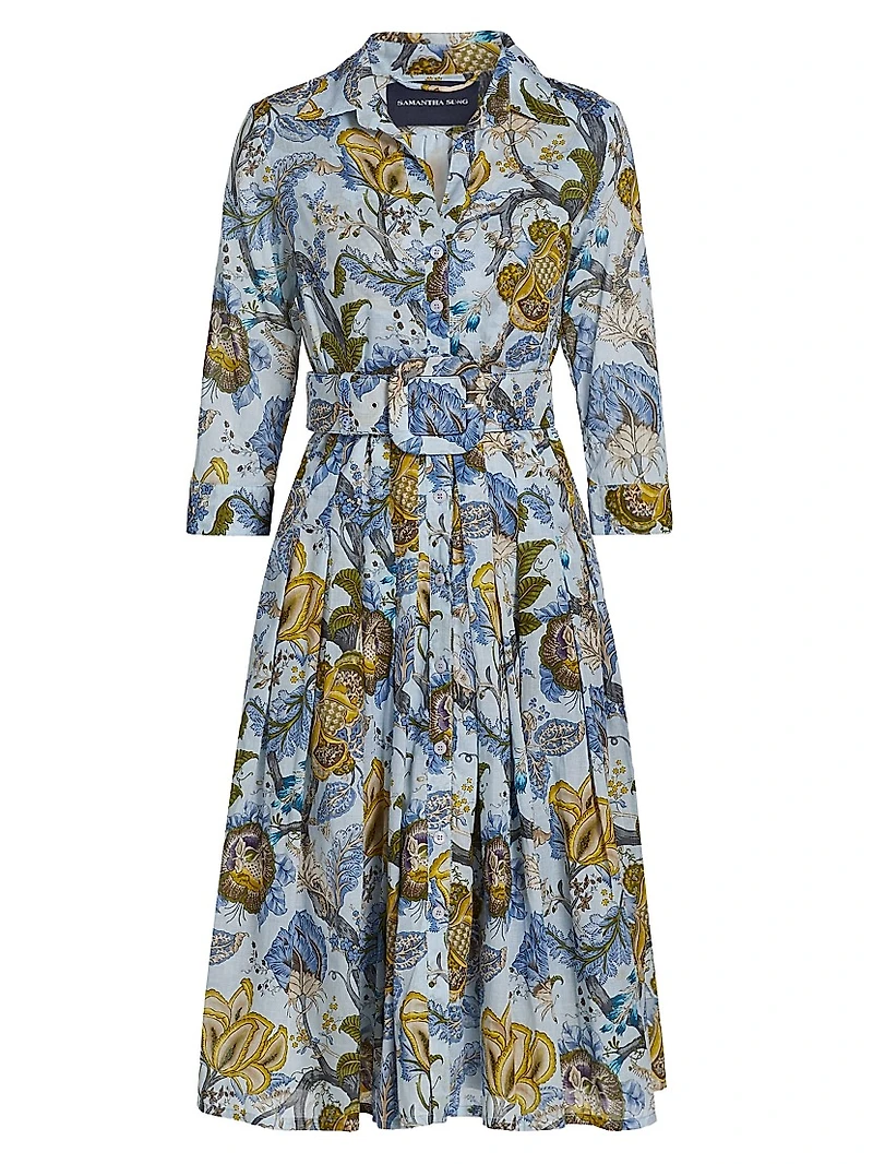 Audrey Dart Hills Garden Cotton Shirtdress