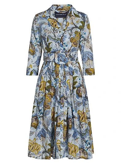 Audrey Dart Hills Garden Cotton Shirtdress
