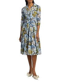 Audrey Dart Hills Garden Cotton Shirtdress