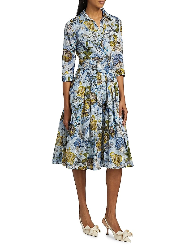 Audrey Dart Hills Garden Cotton Shirtdress