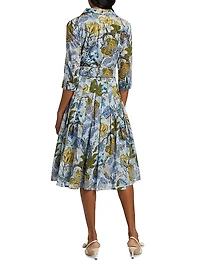 Audrey Dart Hills Garden Cotton Shirtdress