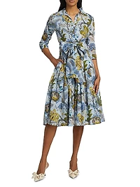 Audrey Dart Hills Garden Cotton Shirtdress