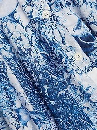 Aster Ocean Tile Cotton Shirtdress