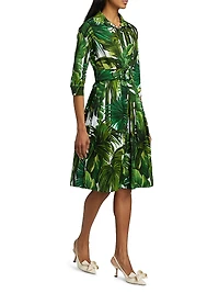 Audrey Honolulu Palm Cotton Shirtdress