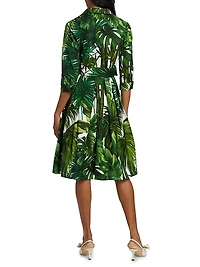 Audrey Honolulu Palm Cotton Shirtdress