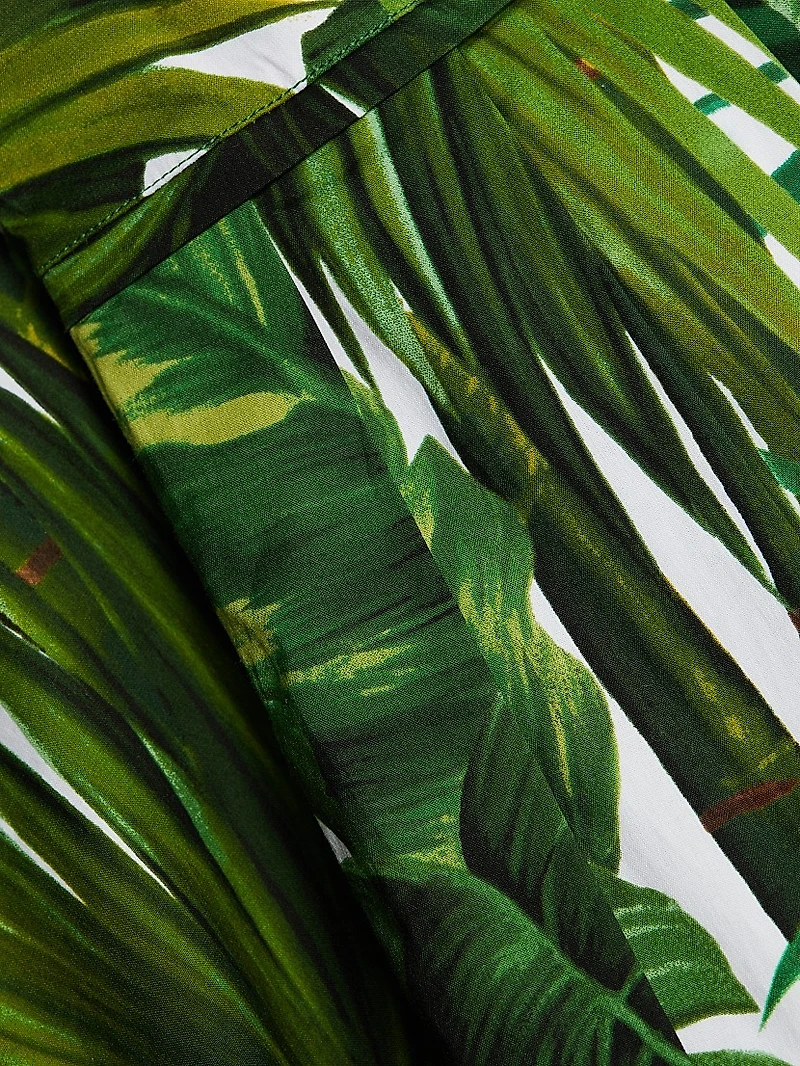 Audrey Honolulu Palm Cotton Shirtdress