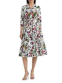 Laurent Printed Cotton Voile Shirtdress