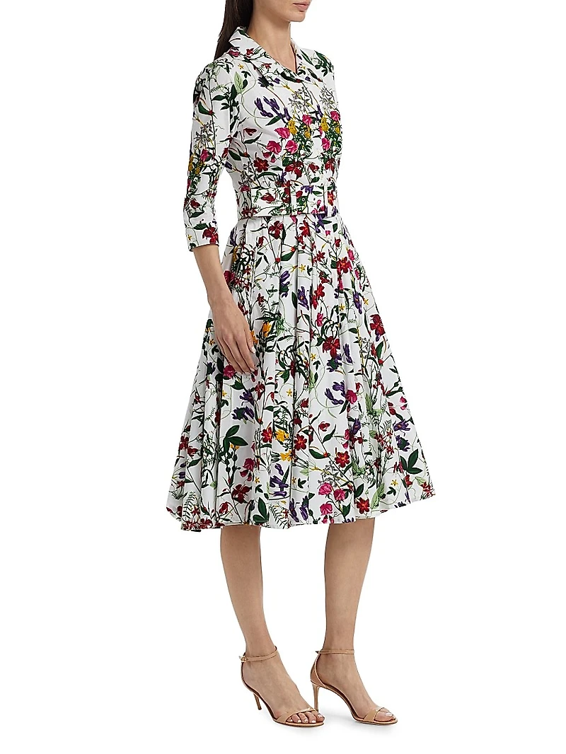 Laurent Printed Cotton Voile Shirtdress
