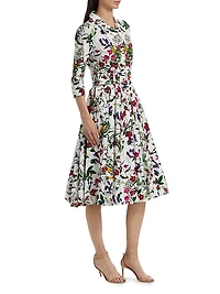 Laurent Printed Cotton Voile Shirtdress